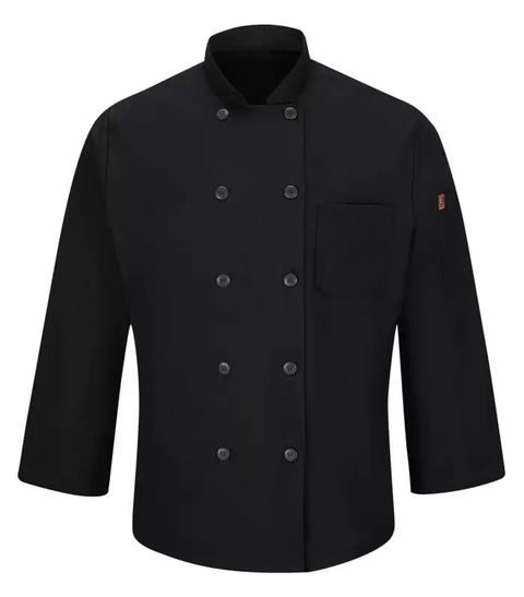 RED KAP® CHEF DESIGNS® CHEF COAT WITH OILBLOK + MIMIX™. 042X - Special Order - XPRESS Feature Item