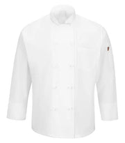 RED KAP® CHEF DESIGNS® TEN KNOT BUTTON CHEF COAT WITH OILBLOK + MIMIX™. 044X - Special Order - Feature Item