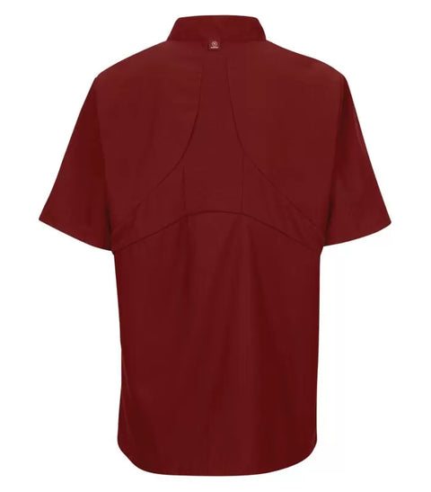 RED KAP® CHEF DESIGNS® SHORT SLEEVE CHEF COAT WITH OILBLOK + MIMIX™. 046X