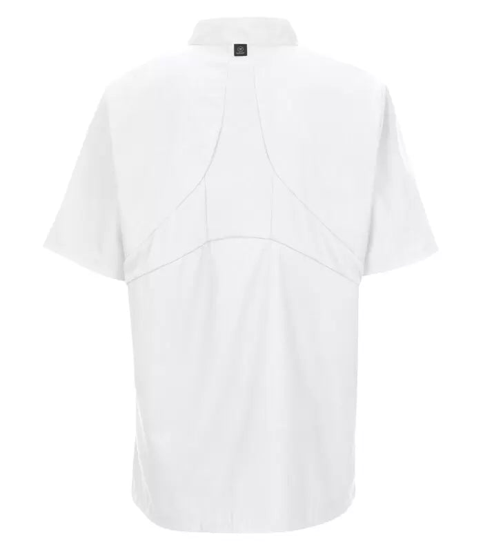 RED KAP® CHEF DESIGNS® SHORT SLEEVE CHEF COAT WITH OILBLOK + MIMIX™. 046X