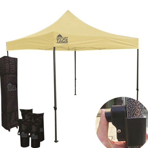 Tan 10x10 Canopy – Iron Horse Medium Quality Canopy Tent