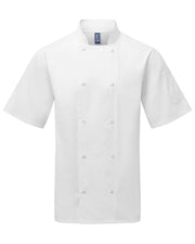 Unisex Ten Studded Front Short Sleeve Chef Coat - RP664