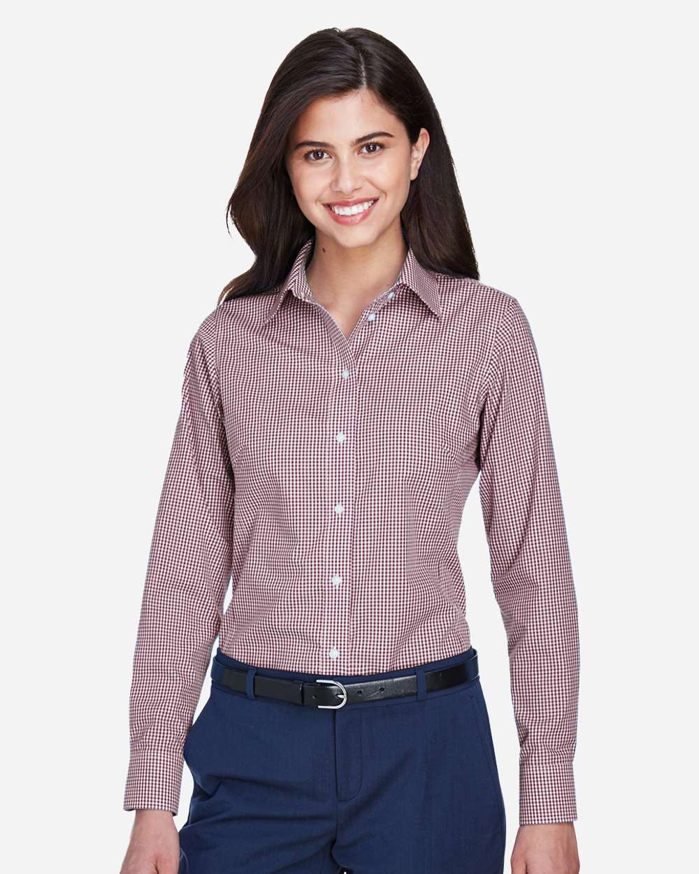 Devon & Jones Women's Crown Collection® Gingham Check Woven Dress Shirt