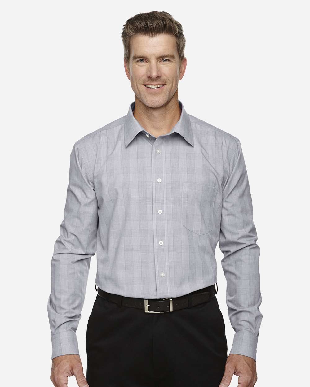 Devon & Jones Men's Crown Collection® Glen Plaid Woven Dress Shirt