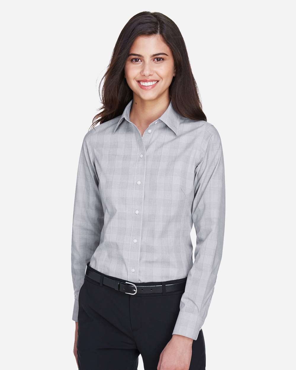 Devon & Jones Women's Crown Collection® Glen Plaid Woven Dress Shirt