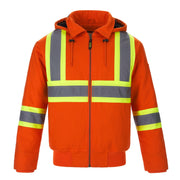 L01290 - International - Cotton Canvas Hi-Vis Bomber Jacket w/ Detachable Hood