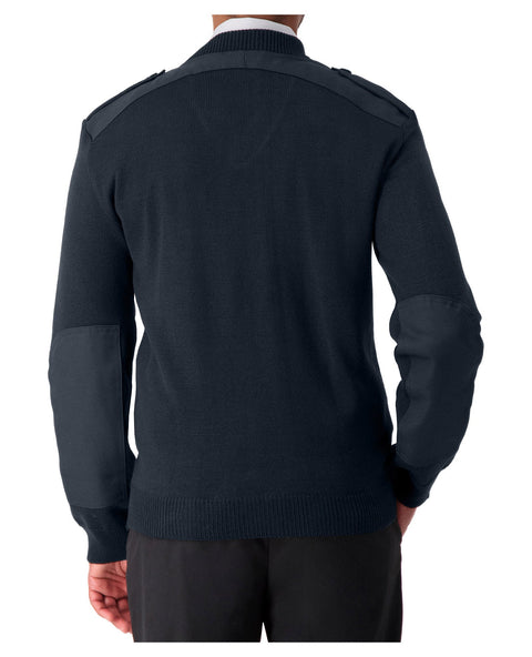 Military V-Neck Sweater w/ Epaulets