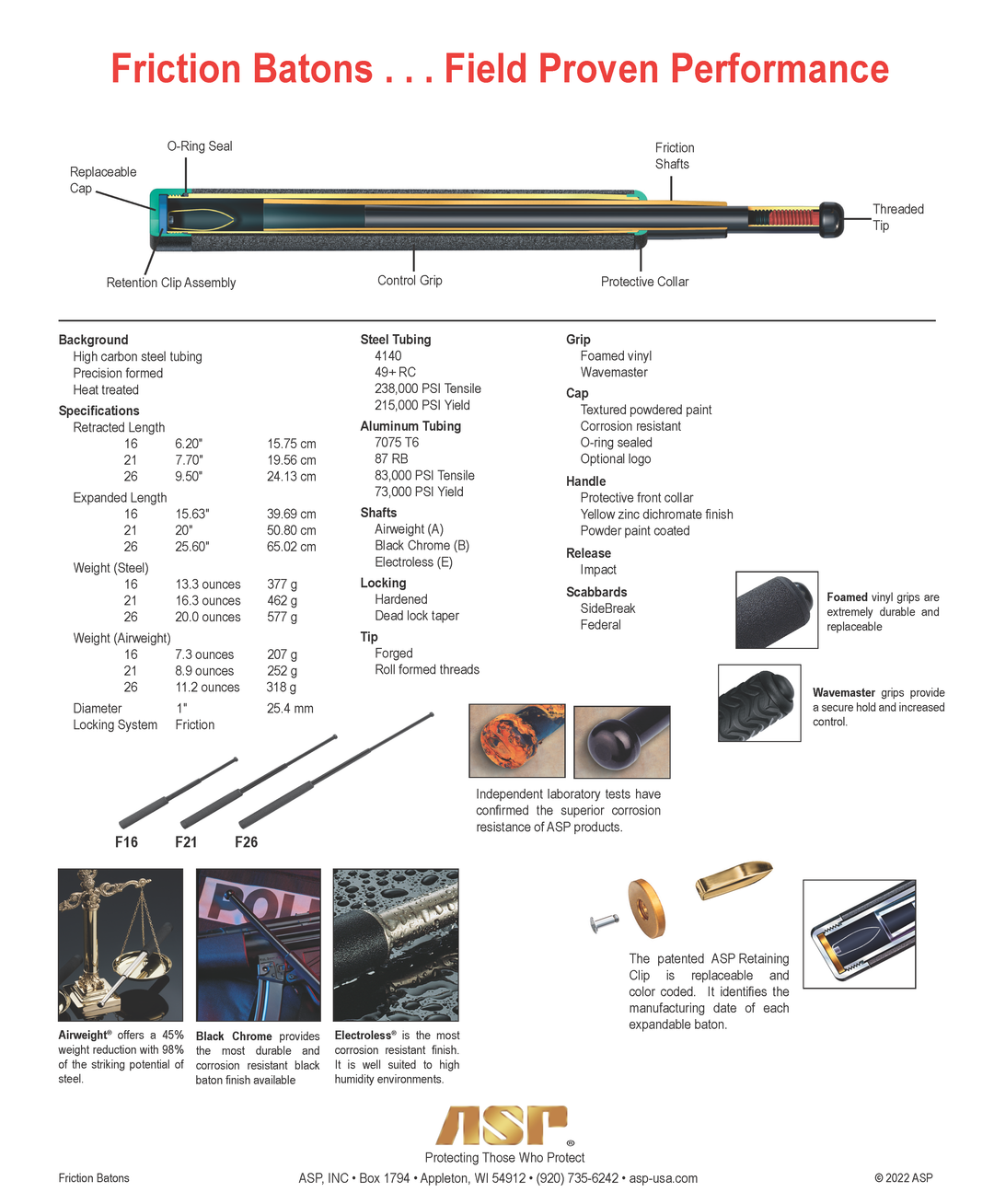 Bâton de friction, 21" - ASP