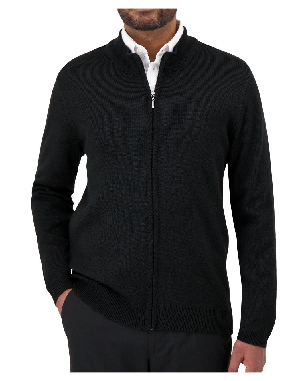 MOCKNECK FULL ZIP CARDIGAN