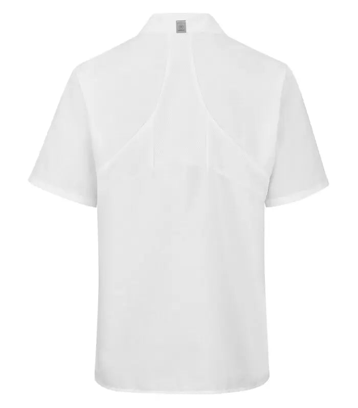 RED KAP® CHEF DESIGNS® LADIES' SHORT SLEEVE COOK SHIRT WITH OILBLOK + MIMIX™. 501X - Special Order - Feature Item