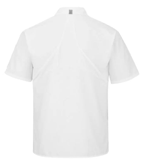 RED KAP® CHEF DESIGNS® SHORT SLEEVE COOK SHIRT WITH OILBLOK + MIMIX™. 502X - Special Order - Feature Item