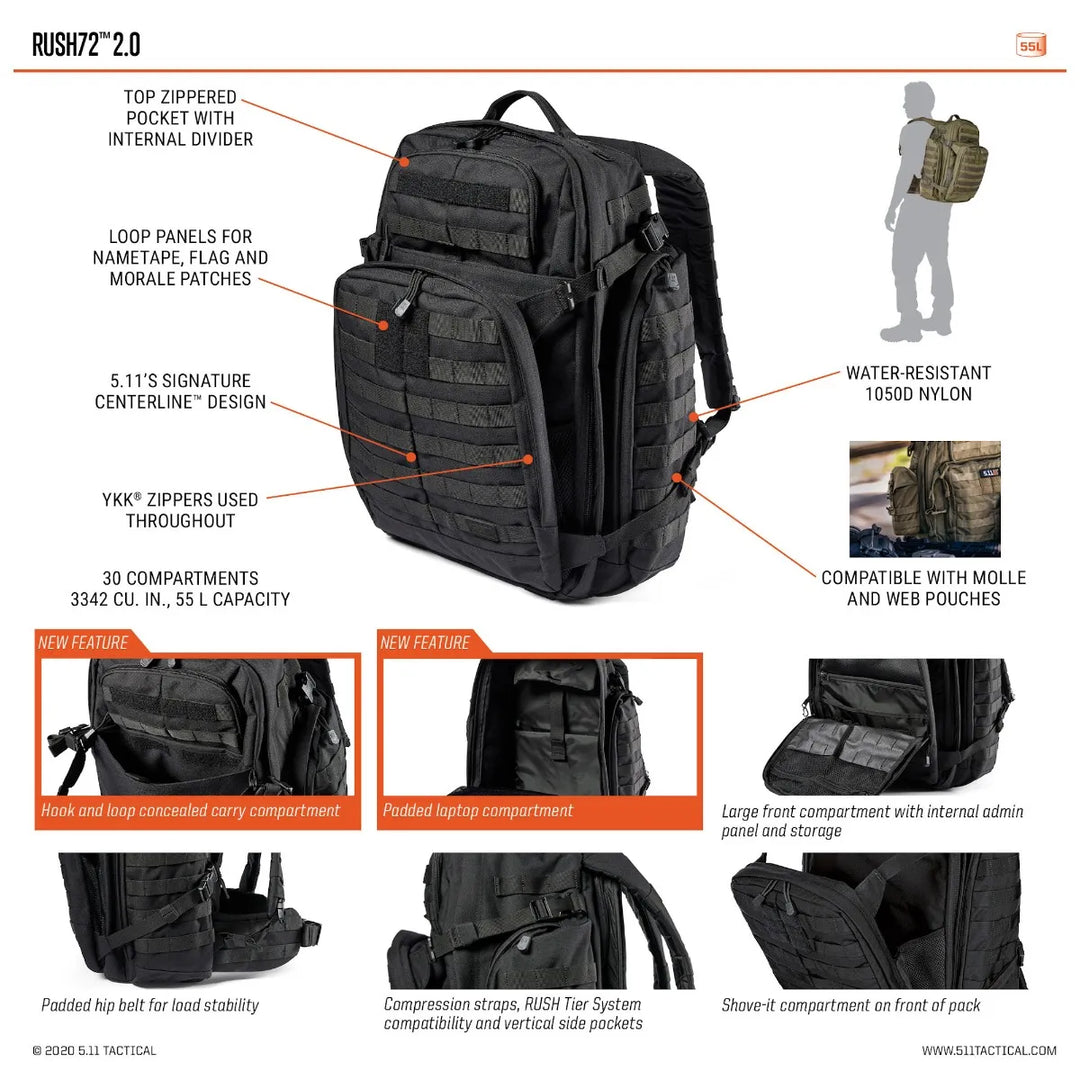 SAC À DOS RUSH® 72 2.0 55L 