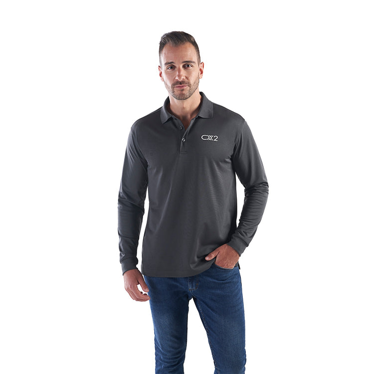 S05737 - Birdie - Men's Long Sleeve Pique Mesh Polo