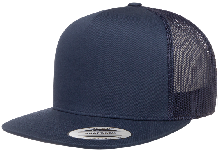 F06006 - YP Classics 5 Panel Flat Peak Snap Back Trucker Cap