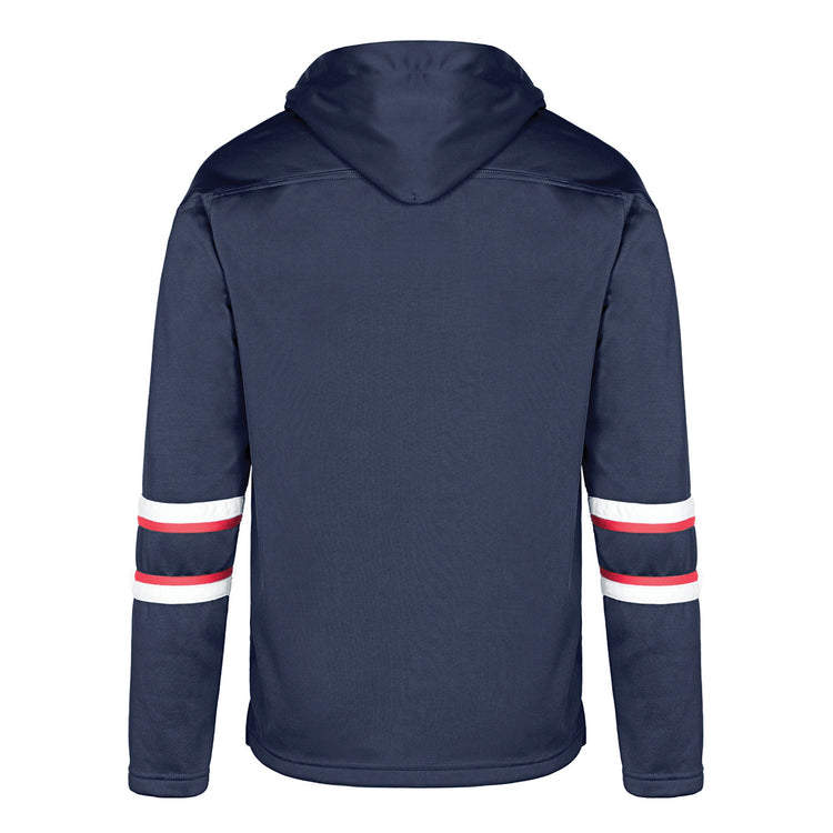 L00617 - Dangle - Adult Pullover Hockey Lace Hooded Sweatshirt