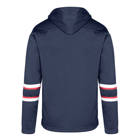 L00617 - Dangle - Adult Pullover Hockey Lace Hooded Sweatshirt
