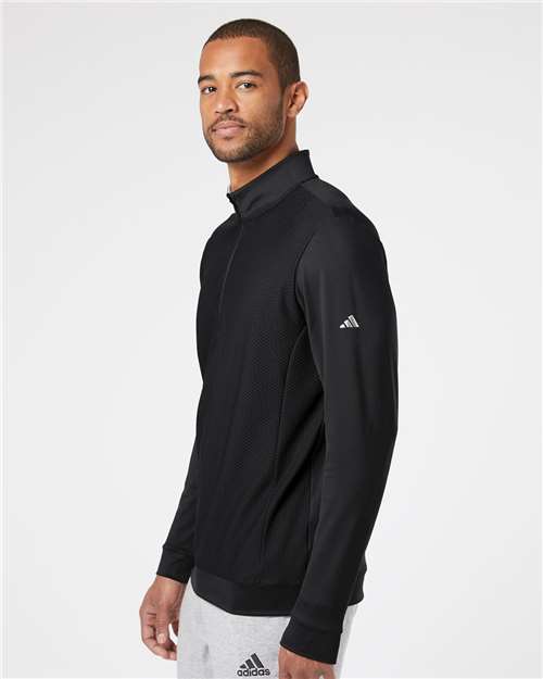 Adidas A295 Men's Textured Quarter-Zip Pullover