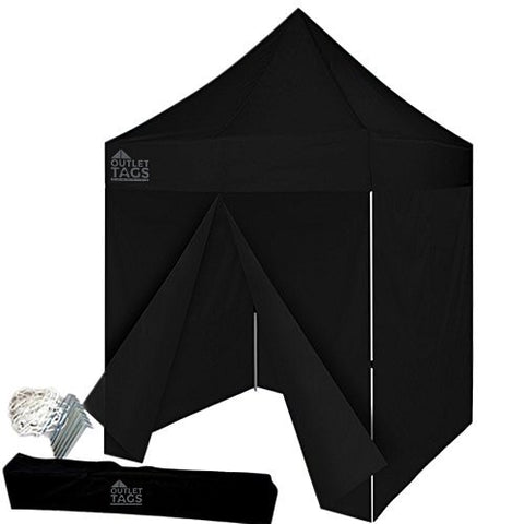 Black 8x8 Pop Up Tent Canopy with 4 Walls