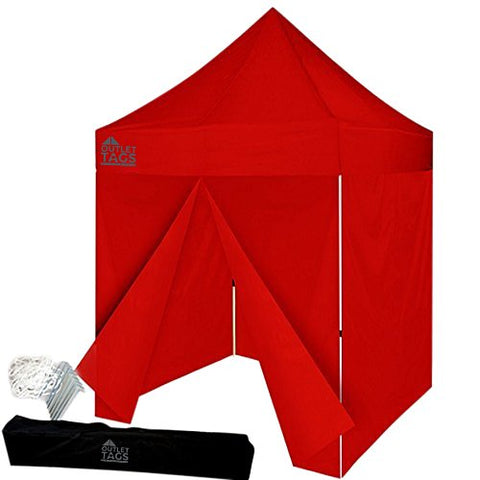 Red 8×8 Pop Up Tent Canopy with 4 Walls