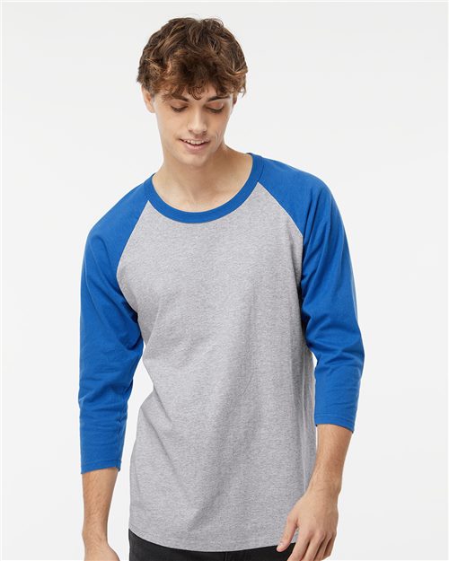 M&amp;O 5540 Raglan Three-Quarter Sleeve Baseball T-Shirt