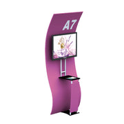 S-Shaped Banner Stand with Display Shelves