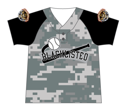SUBLIMATED 2 BUTTON BASEBALL JERSEY