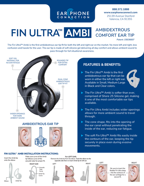 FIN ULTRA AMBI EAR TIPS 3-PACK - CLEAR