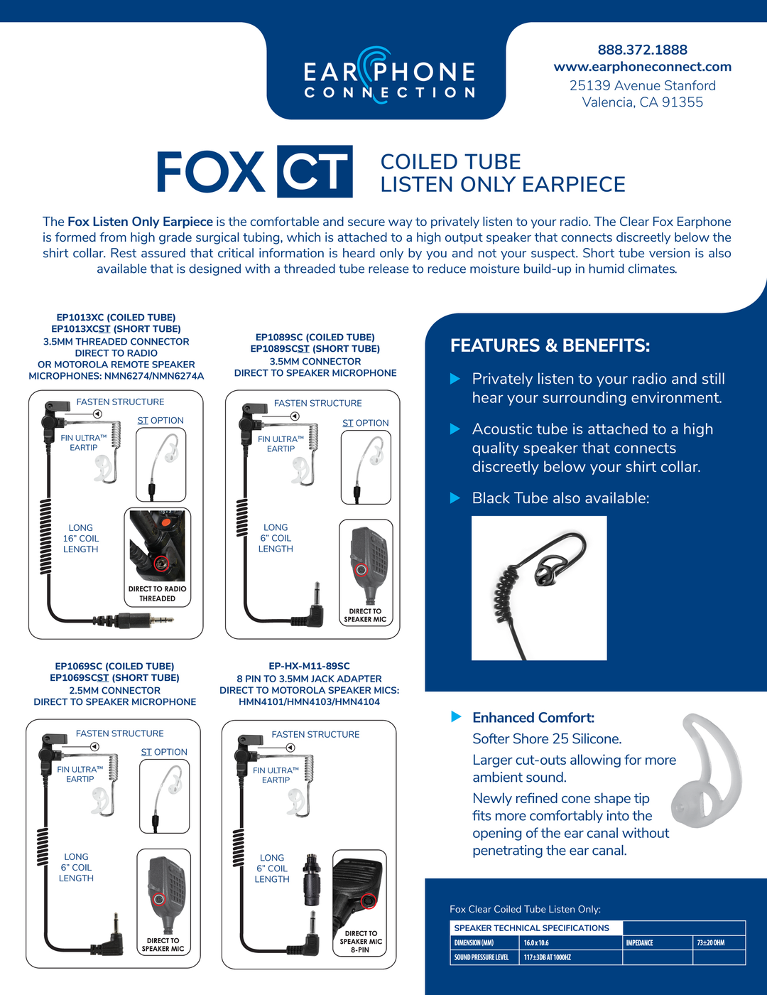 FOX LISTEN - TUBE EARPIECE