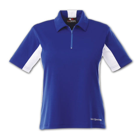 GS245 - Custom Two-toned polo shirt  with 1/4 zip & self collar (ladies&