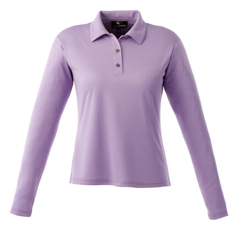 GS257 - Custom Long sleeve solid polo shirt with self collar (ladies&