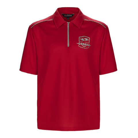 GS322 - Custom Polo shirt with 1/4 zip placket, reflective piping detail & self collar
