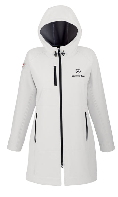 JK303 - Custom Unlined 3/4 length soft shell jacket with hood (ladies&