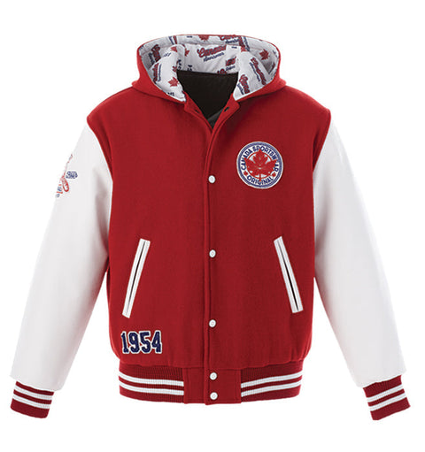 JK345SH - Custom Melton and Leather Varsity Jacket