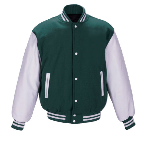 JK382 - Custom Melton and Leather Varsity Jacket