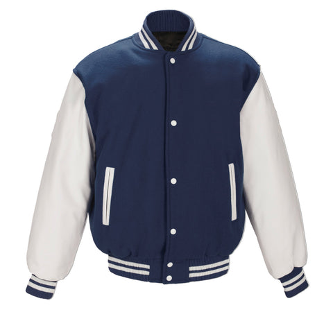 JK382 - Custom Melton and Leather Varsity Jacket