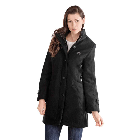 JK436 - Custom Melton coat with quilted insulated lining (ladies&