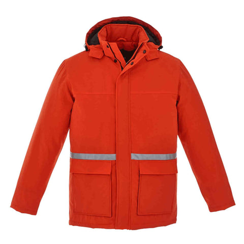 JK574 - Custom Insulated parka with detachable hood & reflective tape