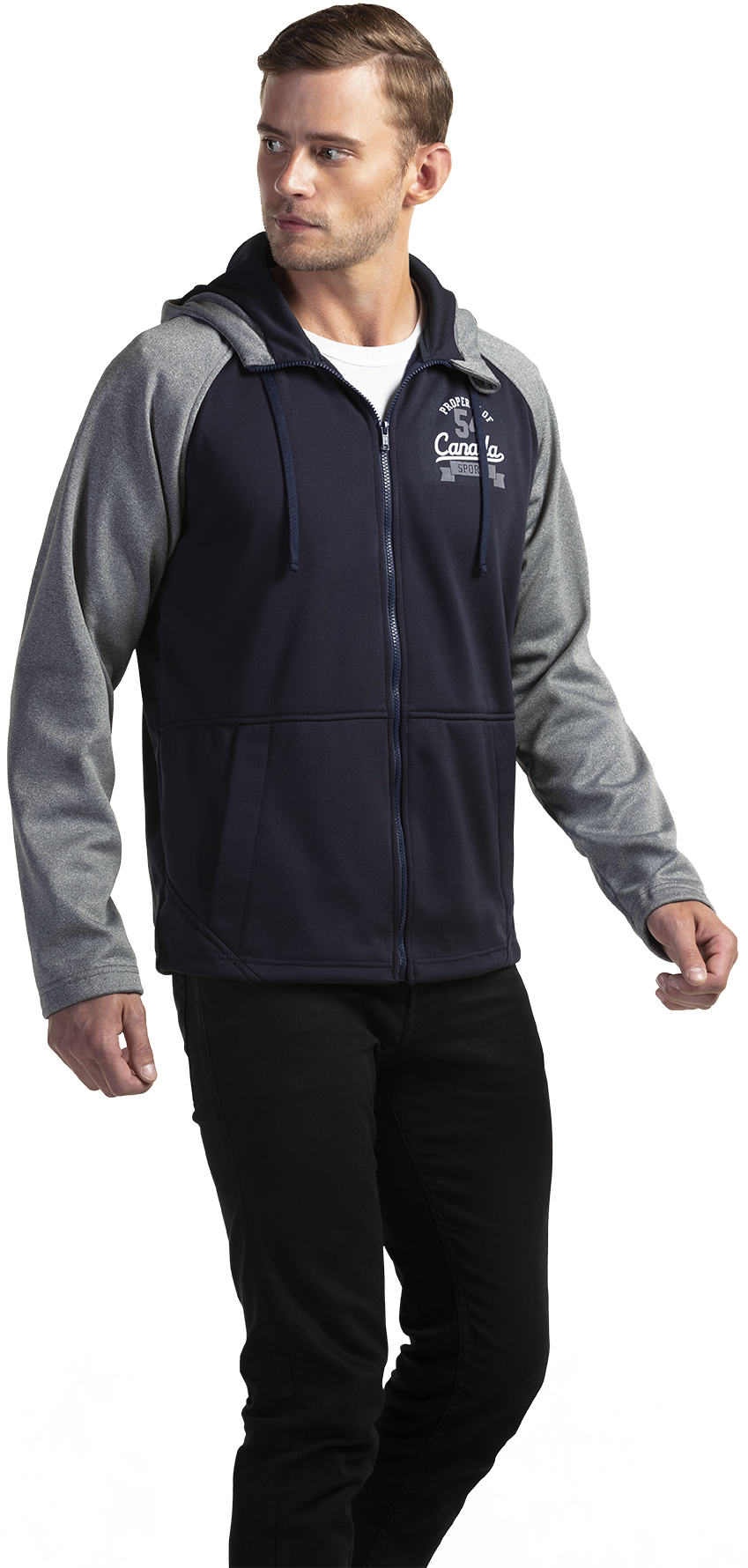 JK665 - Custom Unlined two-toned full zip hoody