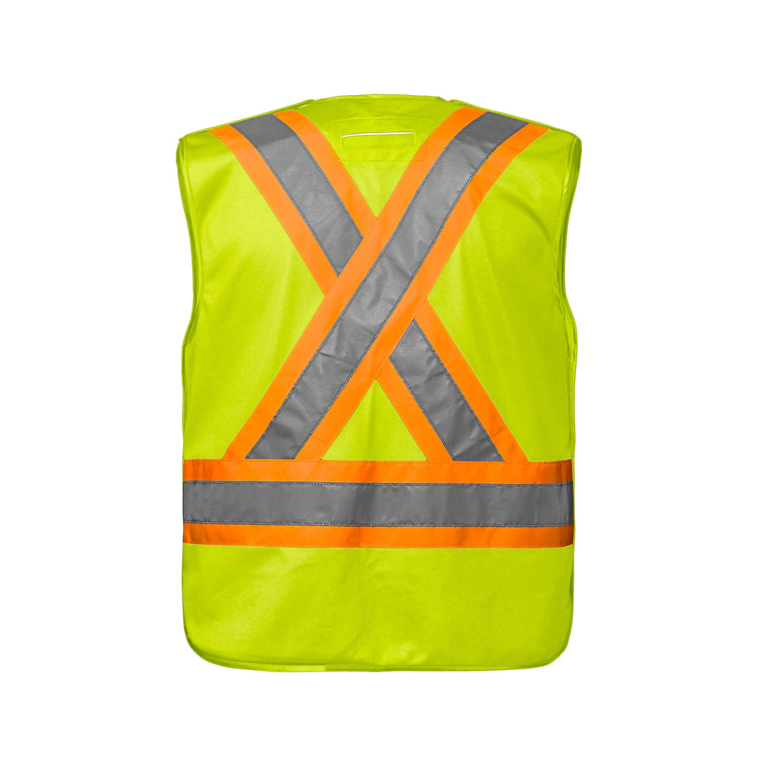 L01145 - Vanguard - Tricot Hi-Vis 5 Point Tear-Away Vest - Dual Sized