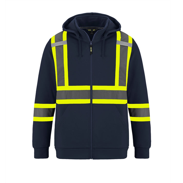 L01380 - Infinity - Hi-Vis Full Zip Hooded Sweatshirt w/ Detachable Hood