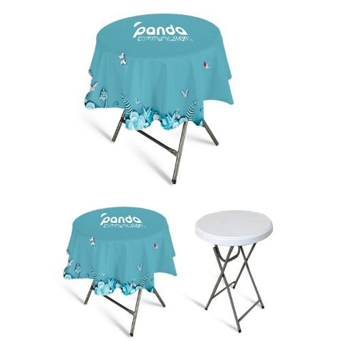 Custom Printed Round Table Throw – For Trade Shows & Expos