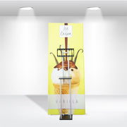 S-Shaped Banner Stand with Display Shelves