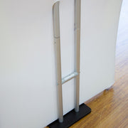 S-Shaped Banner Stand with Display Shelves