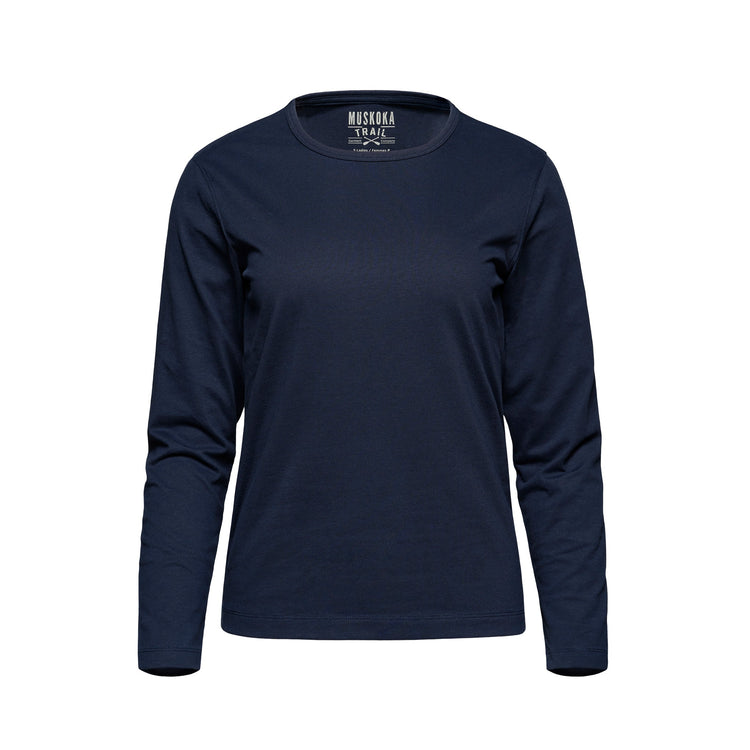 S05896 - Riverside - Ladies Cotton-Poly Long Sleeve Crewneck T-Shirt