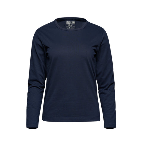 S05896 - Riverside - Ladies Cotton-Poly Long Sleeve Crewneck T-Shirt