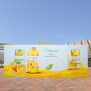 Straight Backdrop With Double Shelving Racks