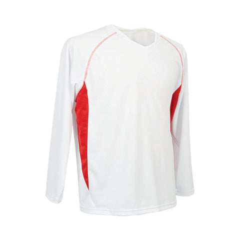 TS114 - Custom Two-toned long sleeve v-neck shirt with contrast stitching