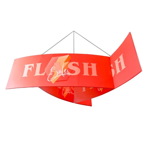 Three-Sided Pinwheel Shaped Hanging Sign