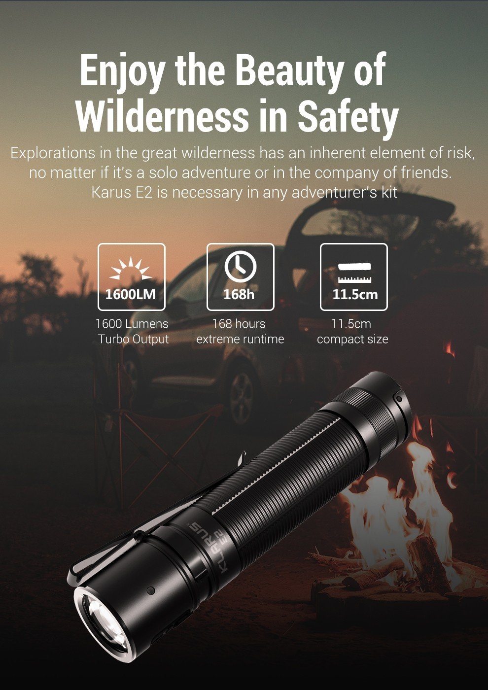 LAMPE DE POCHE E2 - 1600 LUMENS